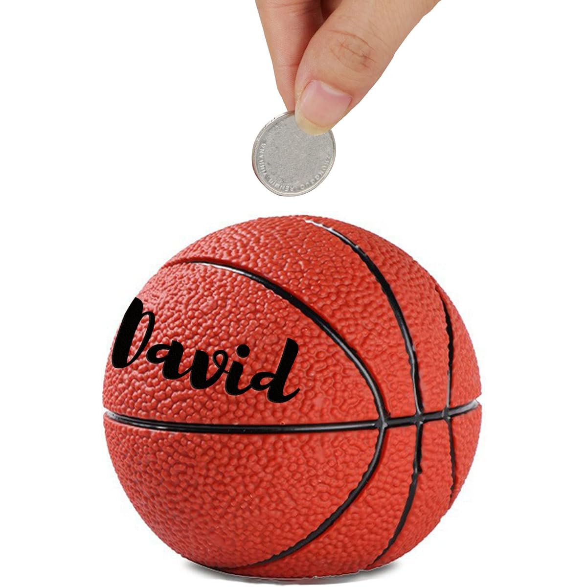 Personalized Piggy Bank, Custom Name Money Bank for Girls and Boys, Unbreakable Basketball/Football Sports Themed Money Box for Birthday, Christmas, Baby Shower, Nursery Decorations.