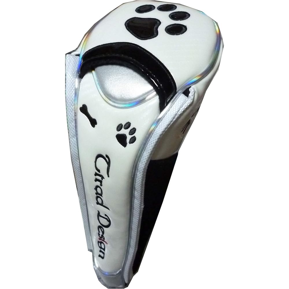 Golf Head Cover for Fairway Paw Magnetic Type (White/Black, for Fairway)