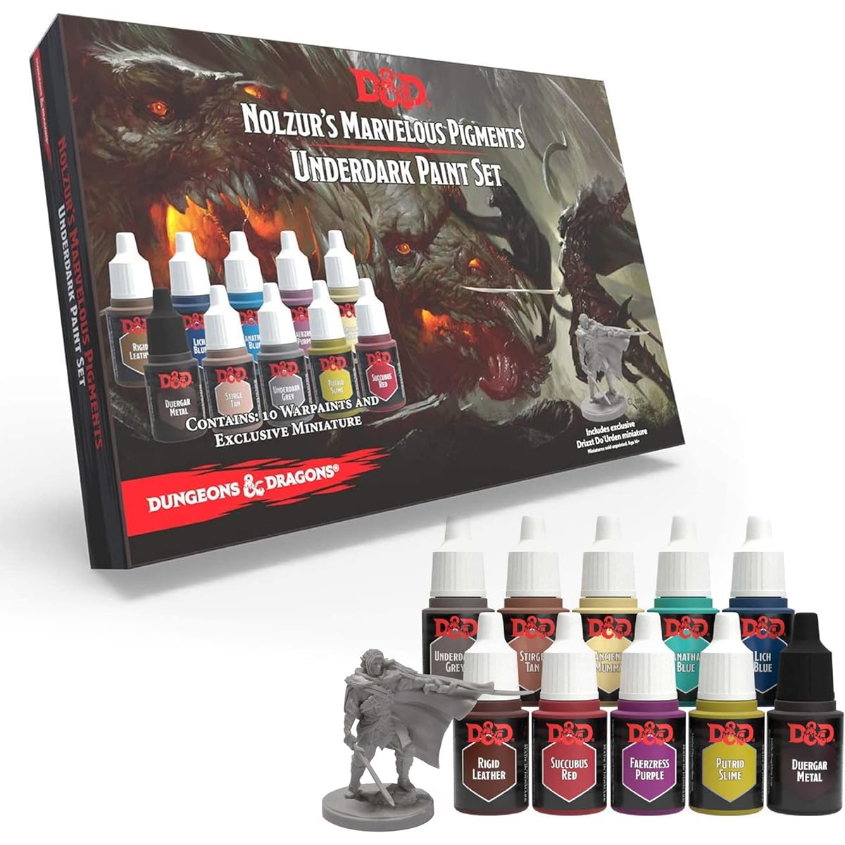 The Army Painter Dungeons & Dragons Nolzur's Marvelous Pigments Underdark Paint Set 10 Acrylic Paints for Role Playing, Board Games, War Games, Miniature Model Paints