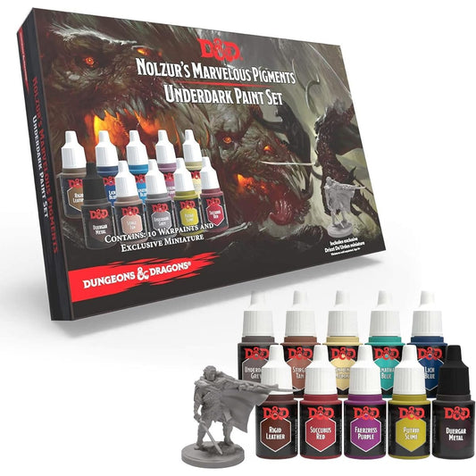 The Army Painter Dungeons & Dragons Nolzur's Marvelous Pigments Underdark Paint Set 10 Acrylic Paints for Role Playing, Board Games, War Games, Miniature Model Paints