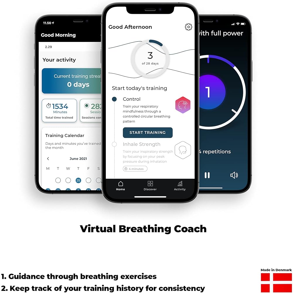 Aerofit Active Respiratory Muscle Training Device with dedicated smartphone app