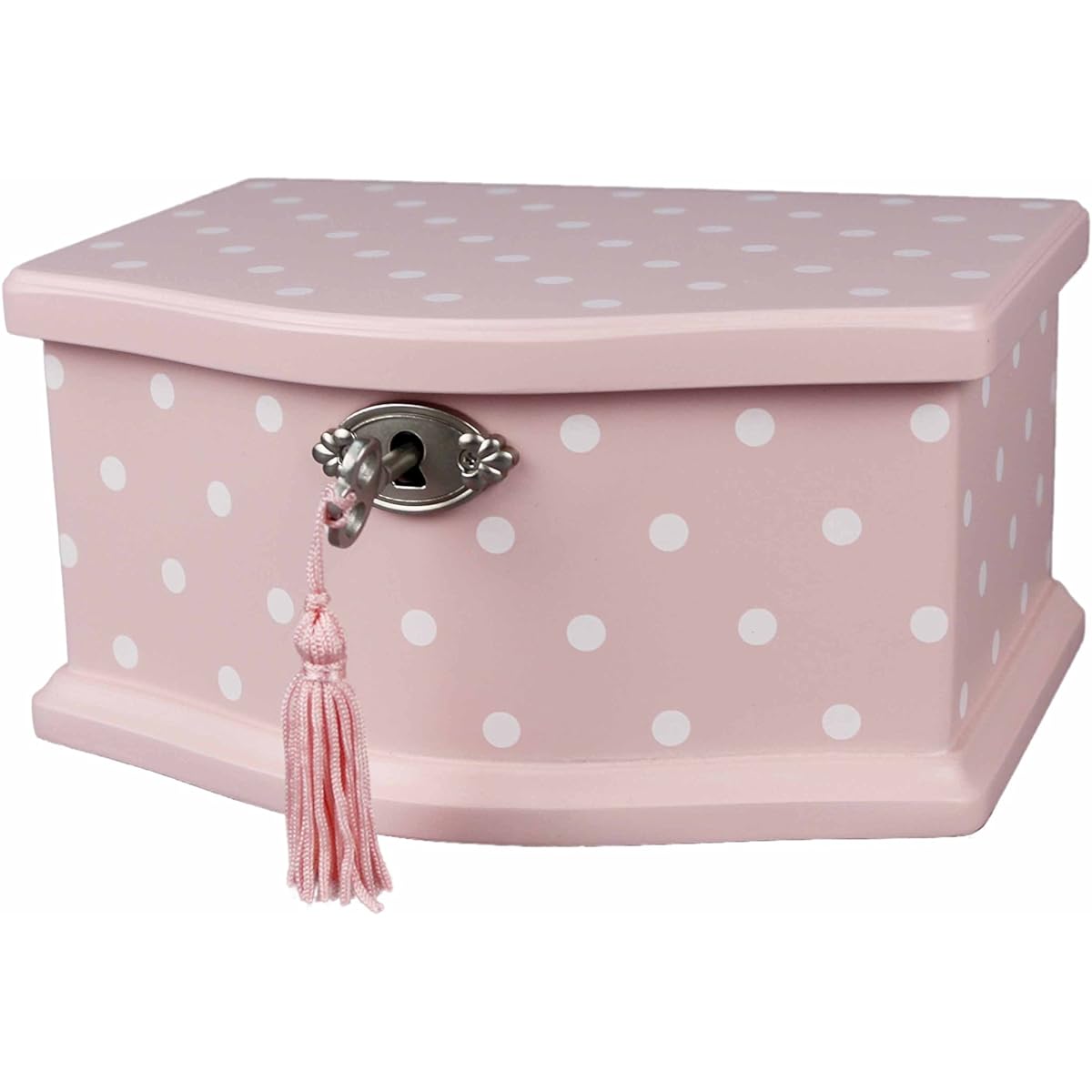 Elle Ballerina Music Jewelry Box, Girl's Keepsake Storage Box, Wooden Case, Small (Pink)