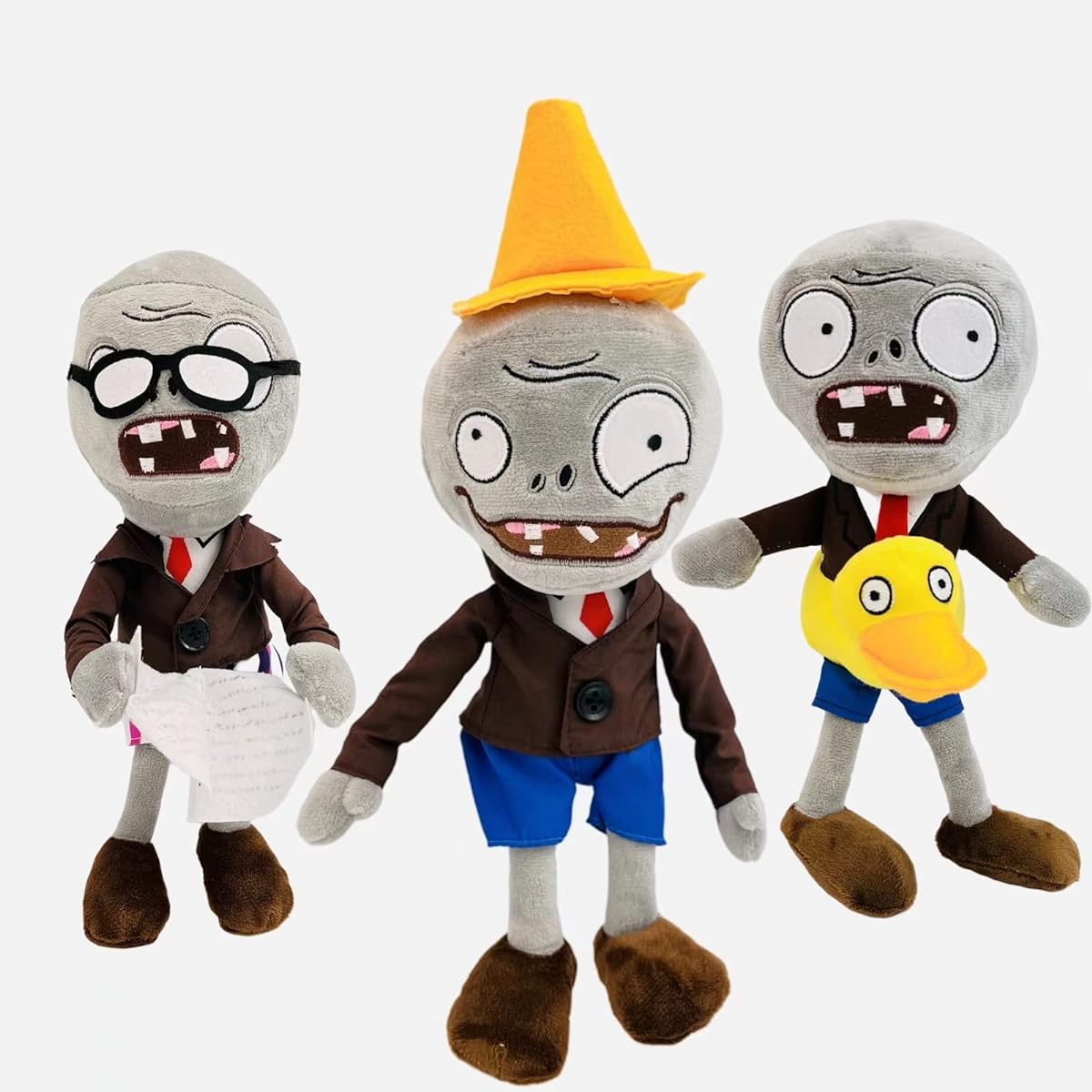 Dyharnsty Plants vs Zombies Plush Zombie Set Ducky Zombie Newspaper Zombie & Conehead Zombie Soft Figure Doll Plants vs Zombies Toy PVZ Plush 1 2 Birthday Party Halloween Christmas