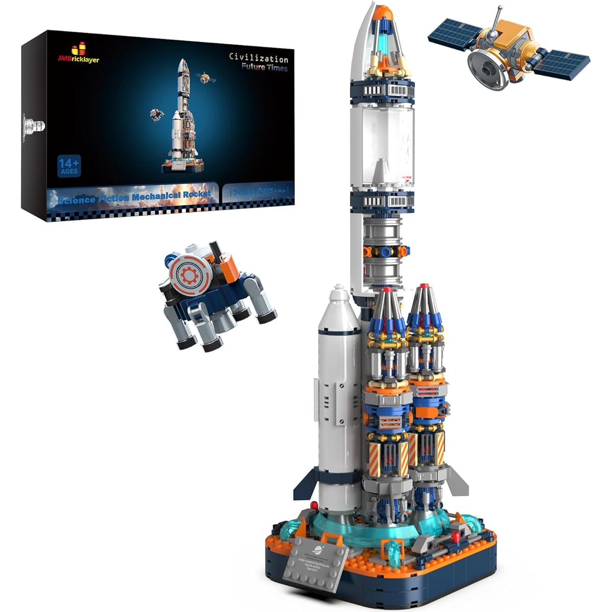 JMBricklayer Space Rocket Building Set for Boys 8-14 Adults 70110 Spaceship Exploration Space Toy Space Shuttle Rocket Ship Collection Display Model Set for Adults Boys Girls Ages 8+