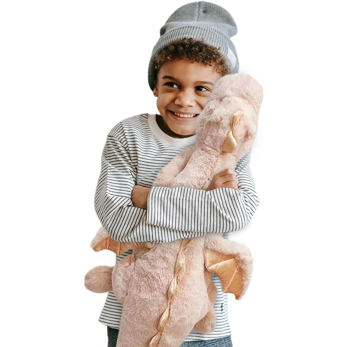 Winged Animal with Wings - Cute Soft Dinosaur Stuffed Animal Little Flying Dragon Plush Toy Pillow Doll Christmas Birthday Gift for Kids Boys Girls (Pink, 27.55"/70cm)