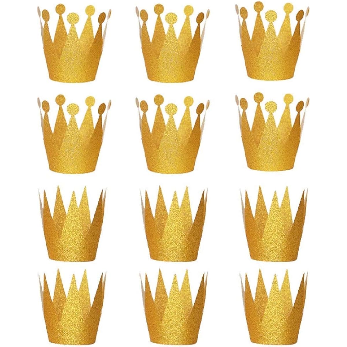 KUPOO Gold Crow Hat 12 Pieces Gold Birthday Crown Hat for Birthday Party Wedding Anniversary