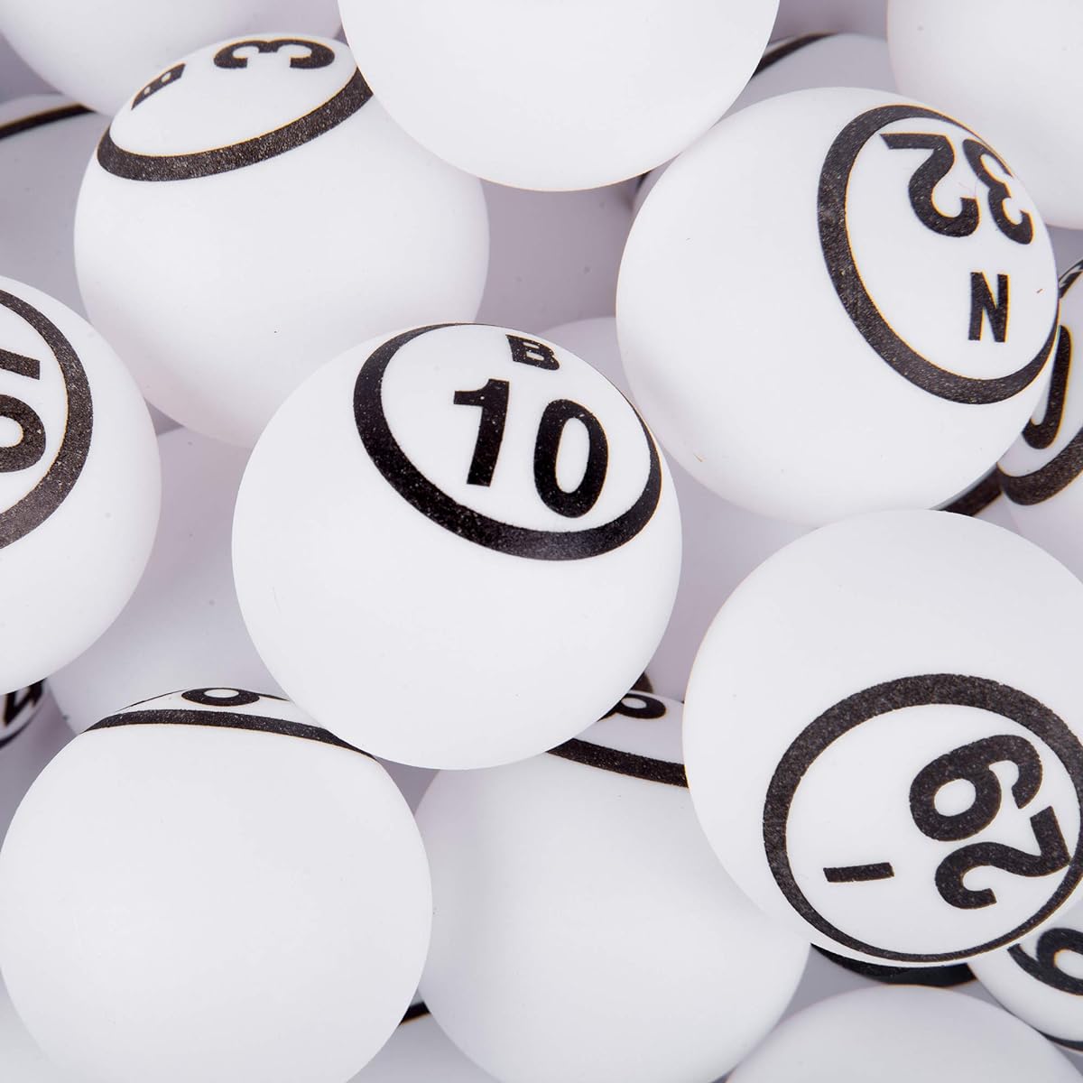 Official Professional-Use Ping Pong Bingo Balls for Manual Bingo Cages, White Color Matte Finish Single Number Ping Pong Ball Set by Mr. Chips, Inc