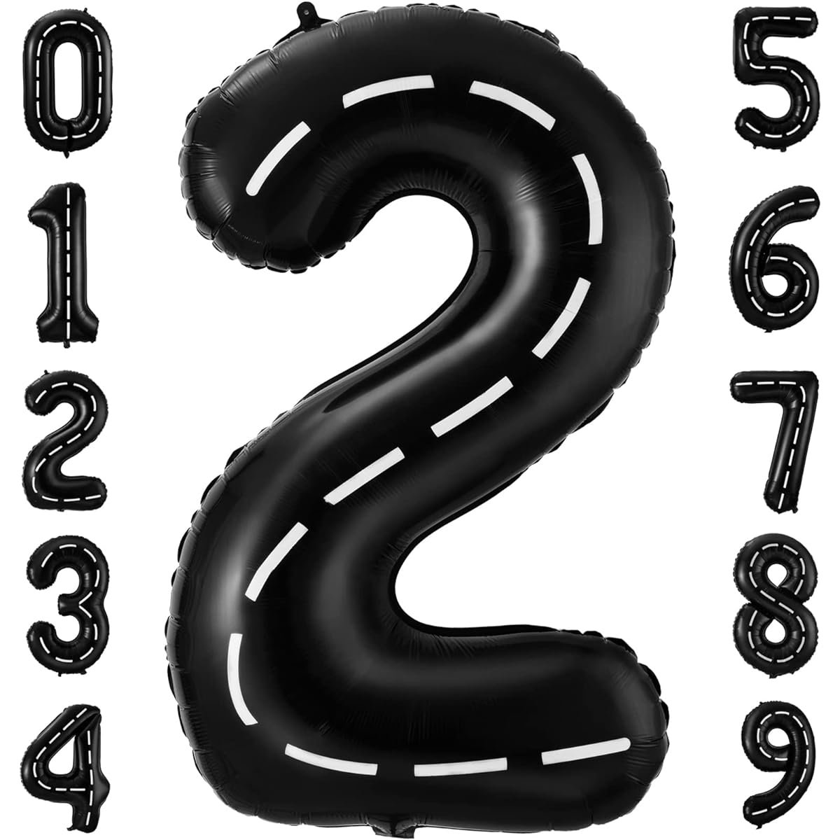 Race Car Number 2 Balloons 40 Inch Racing Car Birthday Balloons 2 Pieces High Speed Balloons 2 Race Tracks for Car Theme Birthday Party (Race Car Number 2)