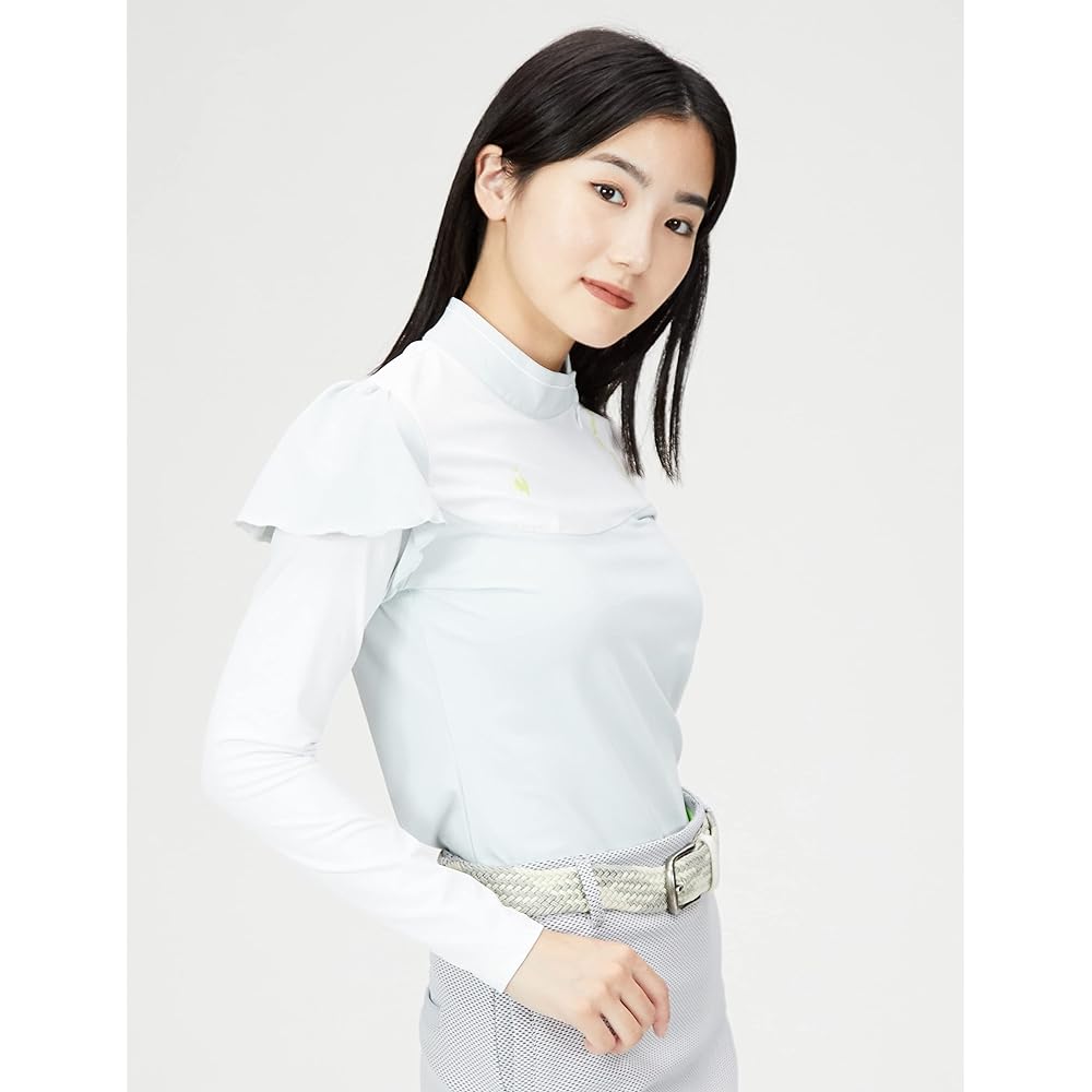 [Le Coq Sportif] 22 Autumn/Winter Model Golf Long Sleeve Shirt [RIJOUME] Sweat Absorbent Quick Drying Stretch UPF50 ECO Eco Ruffle Asymmetrical Women's