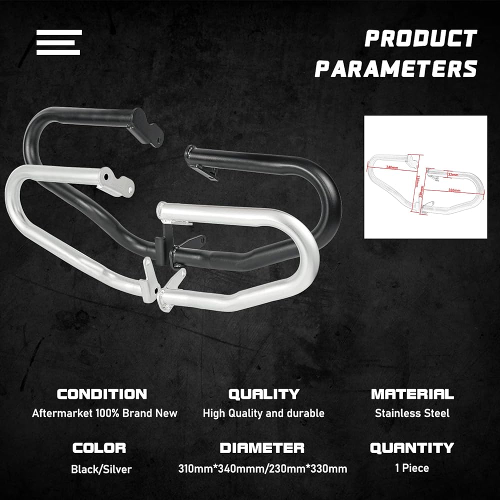 Lorababer Motorcycle Highway Crash Bar Engine Guard Bumper Frame Protector Body Kit Drop Protection Compatible with H-onda Rebel CMX1100 CMX 1100 2021 (Black)