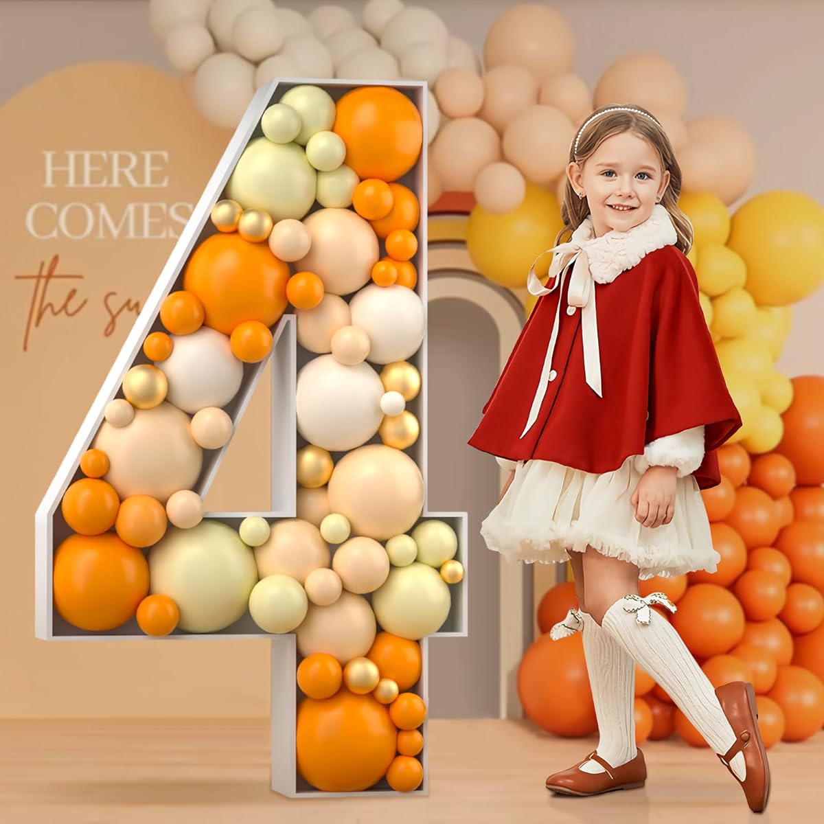 imprsv 4ft Marquee Number Balloon Mosaic Number Mosaic Balloon Frame Marquee Number Number 4 Balloon 4 Years Old 24 Years Old 40th Birthday Decoration Men Women 40th Anniversary Decoration