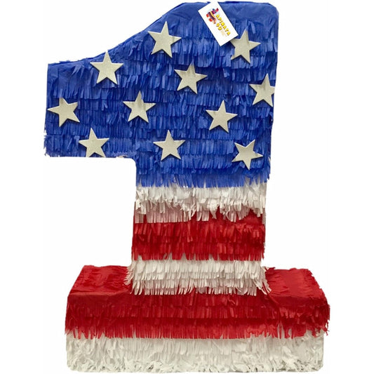 apinata4u Large Patriotic Number One Pinata 23" Tall Red Anchor