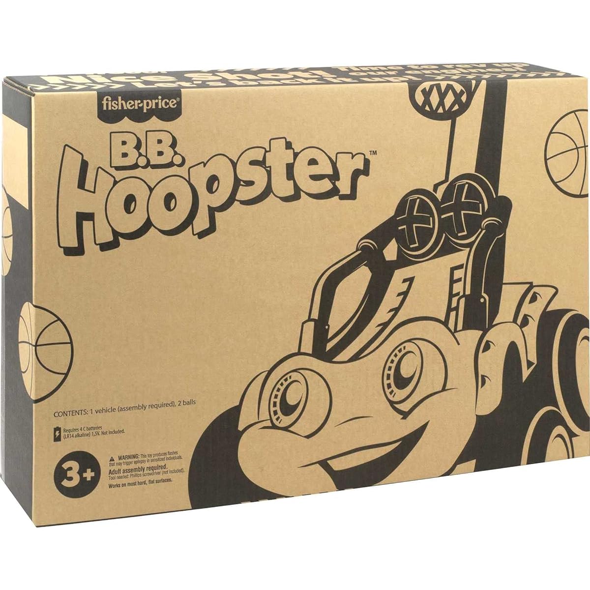 Fisher-Price Electronic Basketball Toy B.B. Hoopster Motorized Hoop With Lights Sounds & Game Play For Preschool Kids Ages 3+