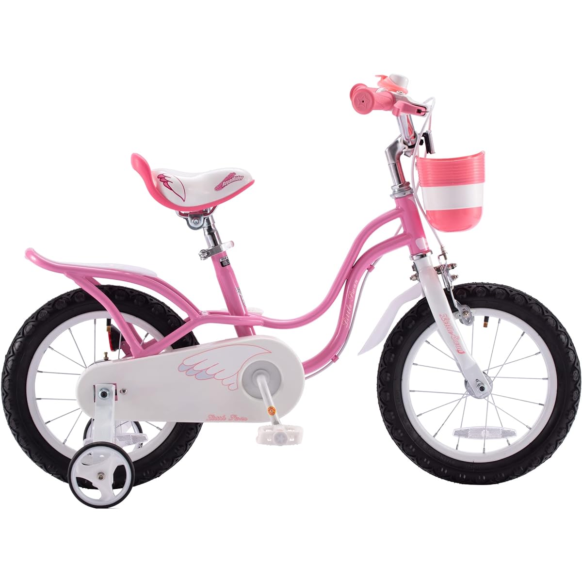 RoyalBaby Little Swan Girls Kids Bike 12 14 16 18 Inch Girls Bicycle with Basket for Ages 3-10, Training Wheel Option