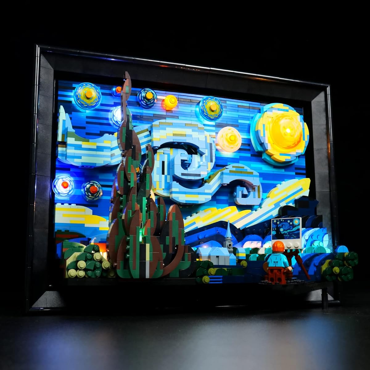VONADO LED Light Kit Starry Night for Lego 21333 Remote Control Lighting Compatible with Lego Van Gogh Starry Night 21333 (No Lego Model) Creative DIY Light for Lego Art Building Kits (Light Only)