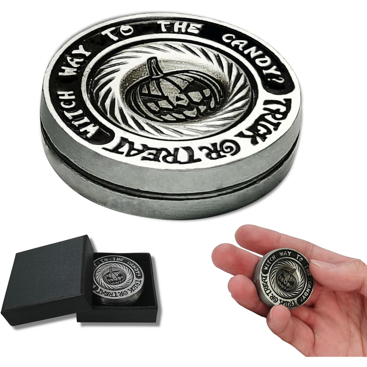 Tapazapa Metal Fidget Toy, Metal Fidget Slider ADHD Haptic Coin for Adults Anxiety Relief Toy Fidget Clicker Slider EDC Men Desk Toy