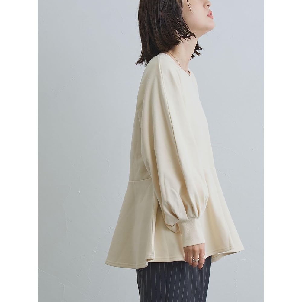 [Cohen] Clear cotton fleece peplum sweatshirt 76206360404