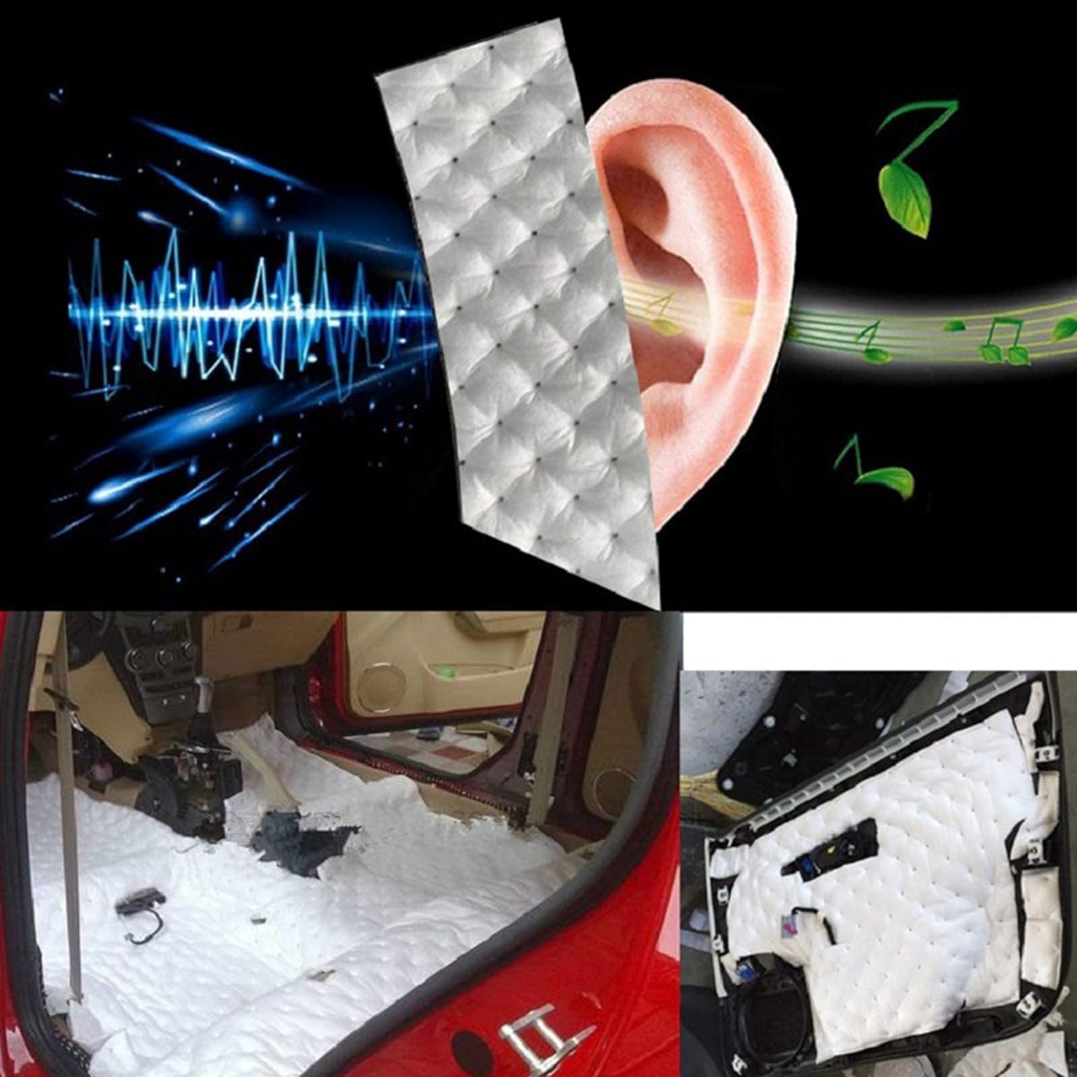 White Soundproof Mat, Bedroom Apartment Sound Absorbing Cotton Foldable Portable Shock Absorber 5032CM (50*32CM*16MM) (50*32CM*10MM)