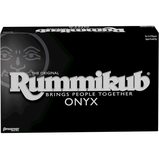 Rummikub Onyx Edition - A sophisticated set of unique black Rummikub tiles and vibrantly colored engraved numbers by Pressman.