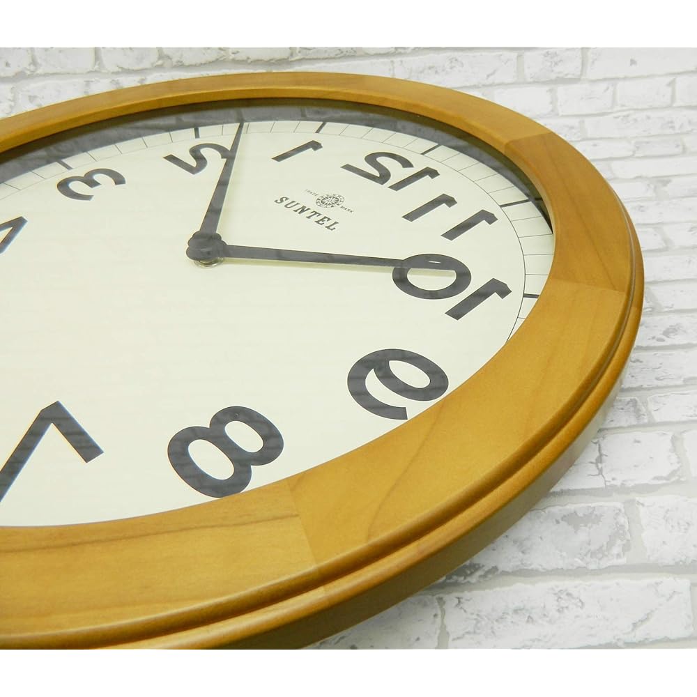 Santeru Wall Clock Light Brown Diameter 330 x 45mm Brain Training! Wooden Reversible Wall Clock LBR (Light Brown) QL889-LBR