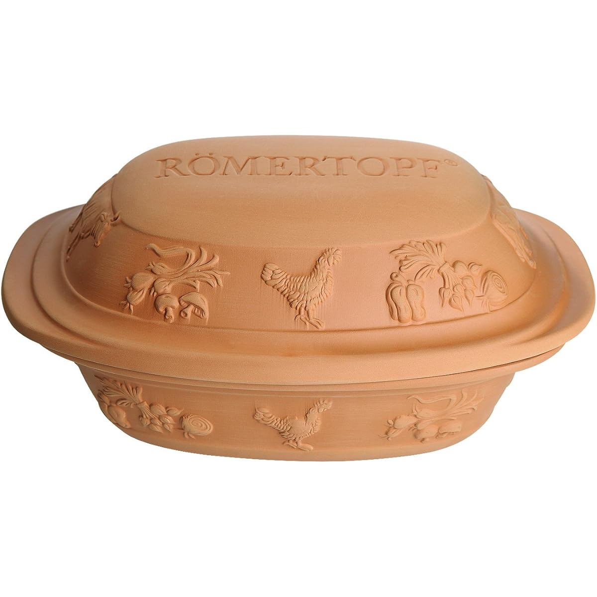 Romertopf 99129 Glazed Clay Cooker Made in Germany, Large Rustico by Rﾃδｶmertopf