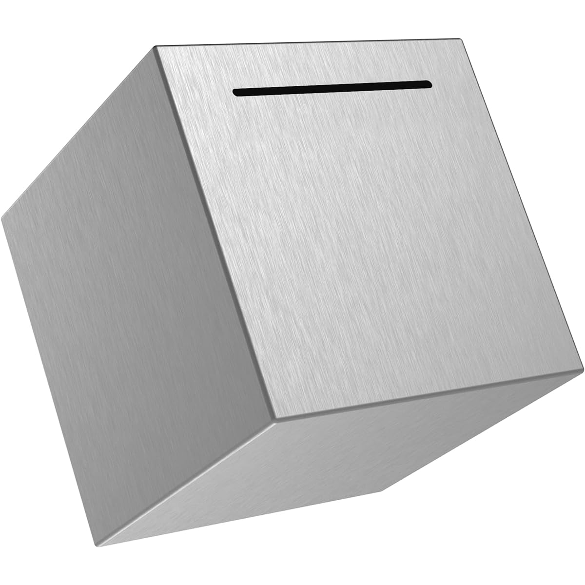 Piggy Bank for Adults Stainless Steel Money Box Need to Open Money Saving Box Silver 7.8 Inch