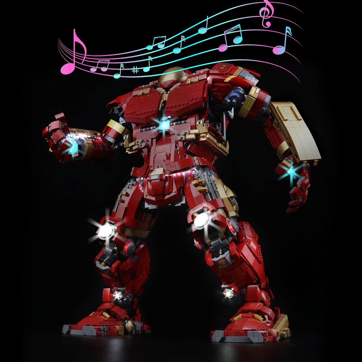 VONADO LED Light Kit for Lego 76210 Hulkbuster (No Model) Building Lighting Kit Compatible with Lego 76210 Building Creative DIY Light Kit (Music Version)