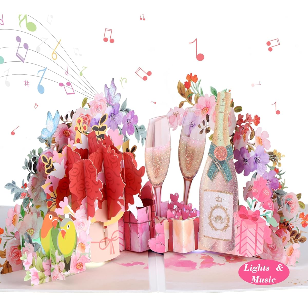 Ecloverlife Anniversary Card Musical Pop-up Anniversary Card for Men and Women