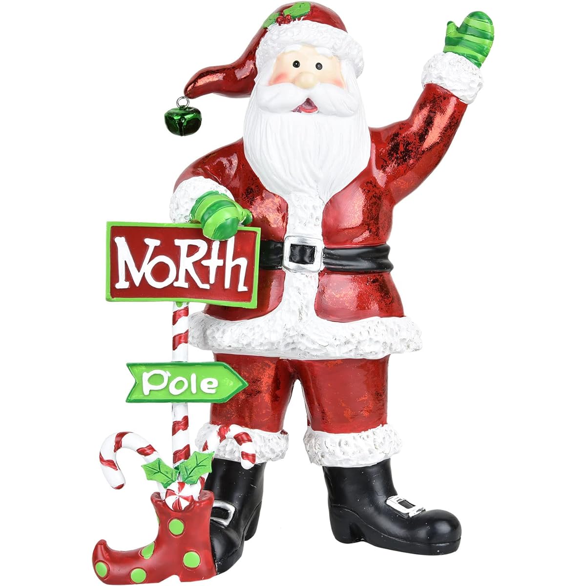 DearHouse 12" Christmas Tabletop Santa Claus Figurine Christmas Decorations Resin Santa Claus Table Home Holiday Decorations