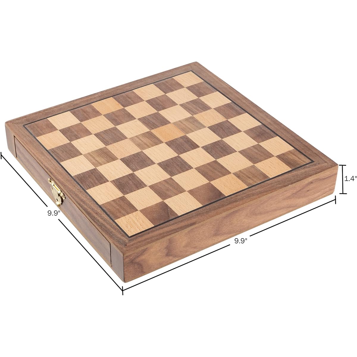 Inlaid Walnut style Wood Cabinet with Staunton Wood Chessmen