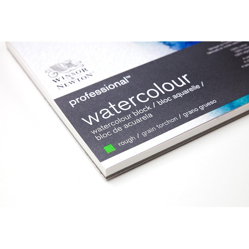Winsor & Newton Professional Watercolor Paper Block Bright Natural White Fine 300g 17.8×25.4cm 20 Sheets 19102005