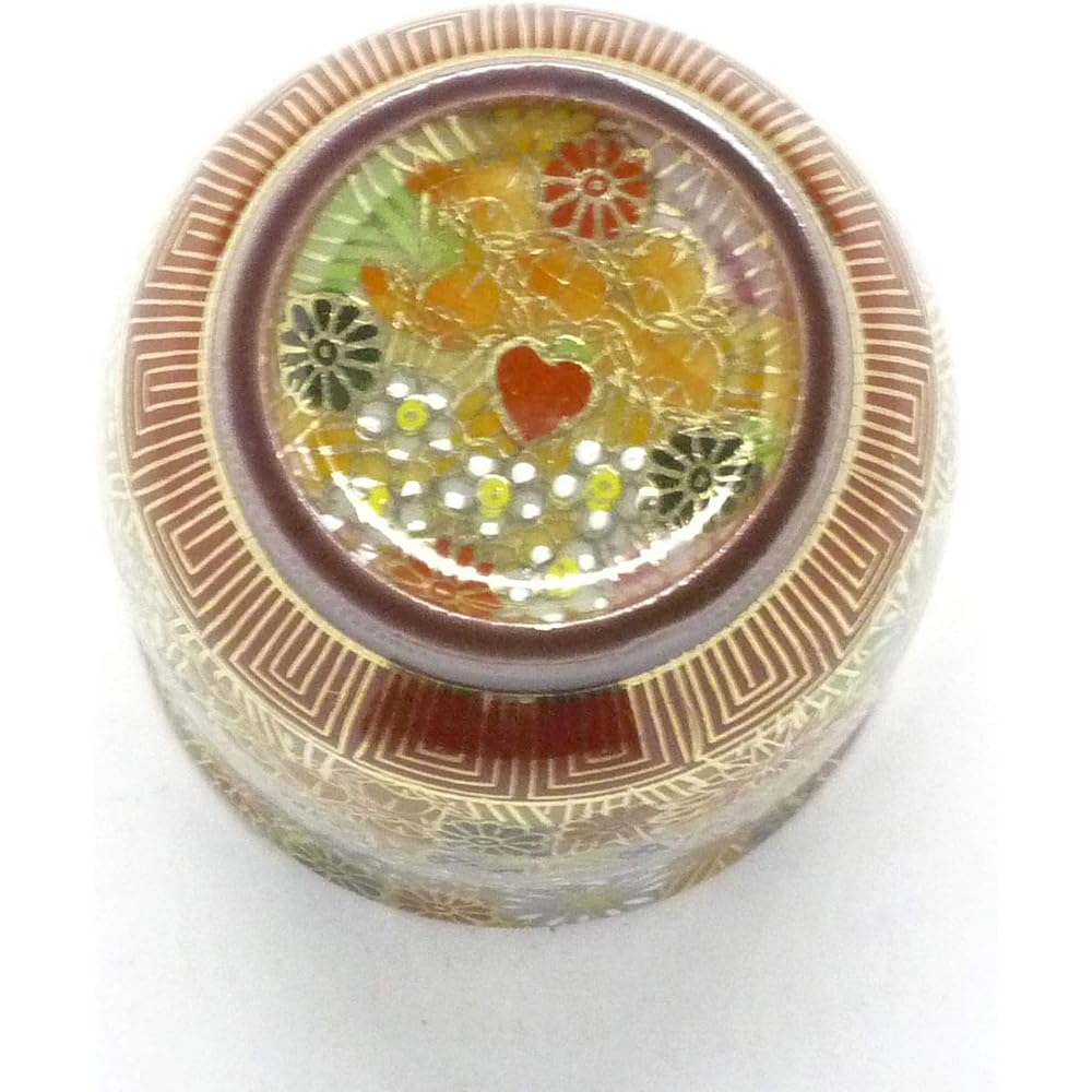 Kutani ware [hot water cup] Small Kaga lord/princess kibun (Kinhanazume) [back picture]