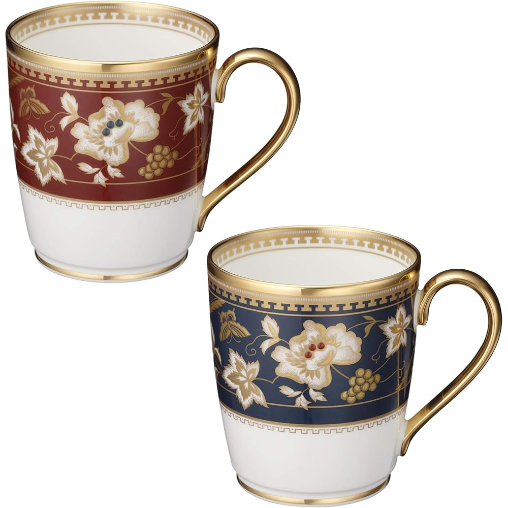 Noritake Mug (changeable color pair set) 285cc Sublime 2 pieces Iron navy blue/Shrimp tea Bone China P59880/4403-12