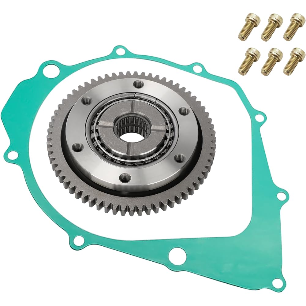 Starter Clutch One Way Gear 65T Bearing & Gasket for Yamaha Warrior 350 Raptor 350 Kodiak 400 4x4 Big Bear 350 2x4 4x4 Moto-4 350