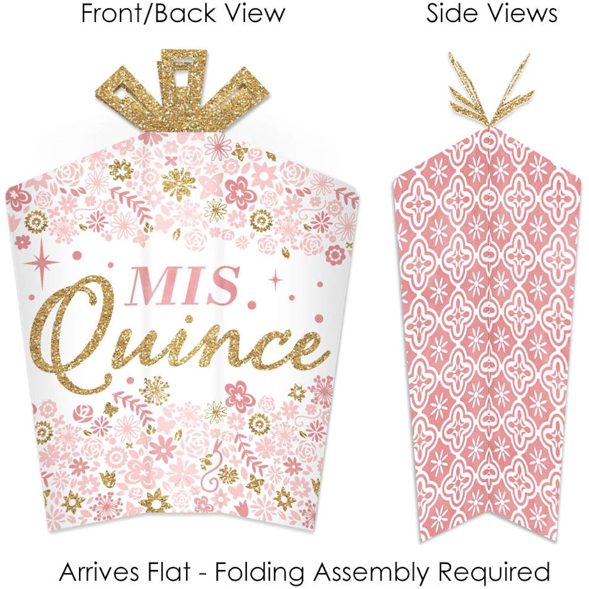 Big Dot of Happiness Mis Quince Anos – Table Decorations – Quinceanera Sweet 15 Birthday Party Fold & Flare Centerpieces – 10 Pieces