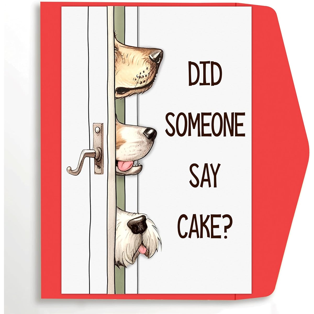 popmazing Cute Dog Birthday Cake Card for Women and Men Dog Happy Birthday Card Funny Birthday Card for Dog Lovers Humor Dog Buddy Greeting Card - 5 x 7 inches