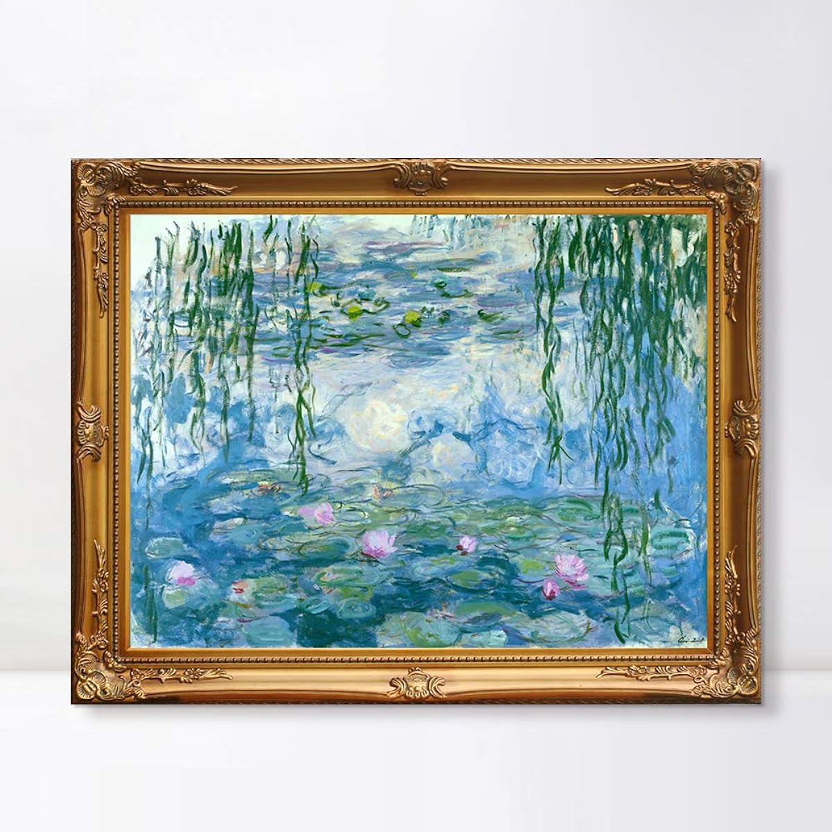 INVIN ART Framed Canvas Artwork,Series#038 by Claude Monet, Giclee Print Painting Wall Art Decor for Restaurant,Hotel,Bar,Living Room(Baroque Gold Frame,20"x24")