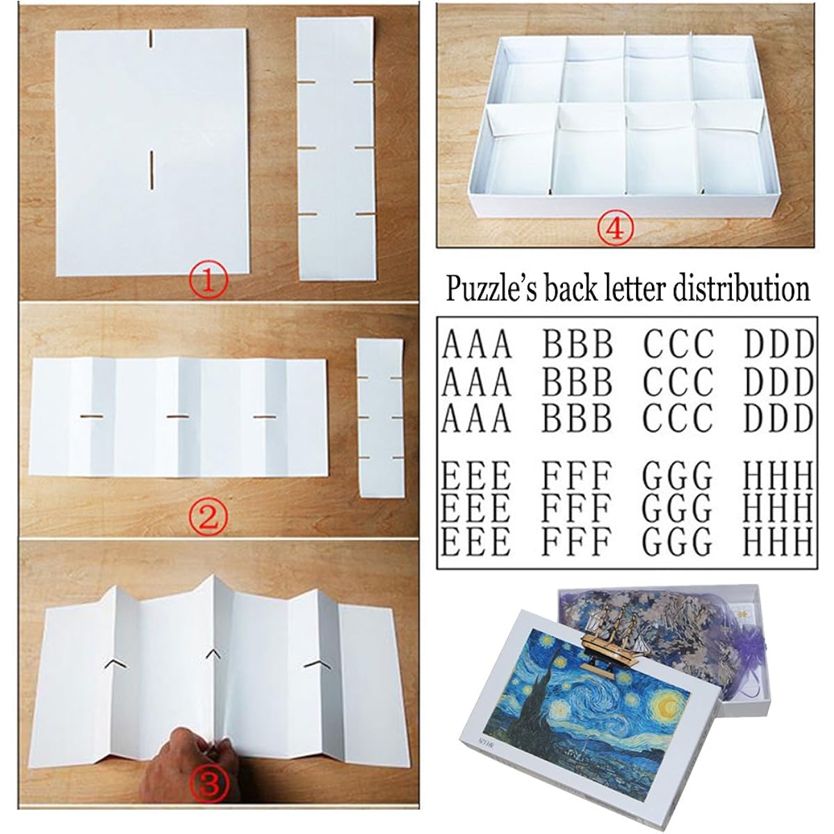 SIM, Handmade Premium Basswood Jigsaw Puzzle 500 Pieces Bright Colors Fameuse Paint 20.6 x 15.1 Inch Nobleness Present in Box Present-Wrap: Ship Sailing Under Moonlight
