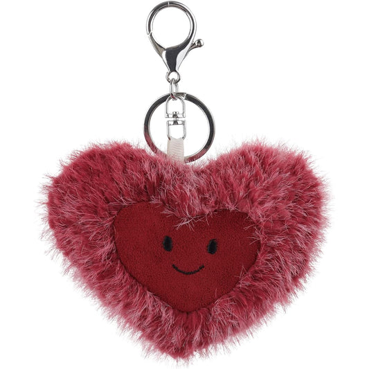 Apricot Lamb Cute Toy Plush Miracle Red Heart Stuffed Animal Soft Keychain for Kids Bags, Wallets, Backpacks, Handbags (Red Heart, 4 Inch), Red, S