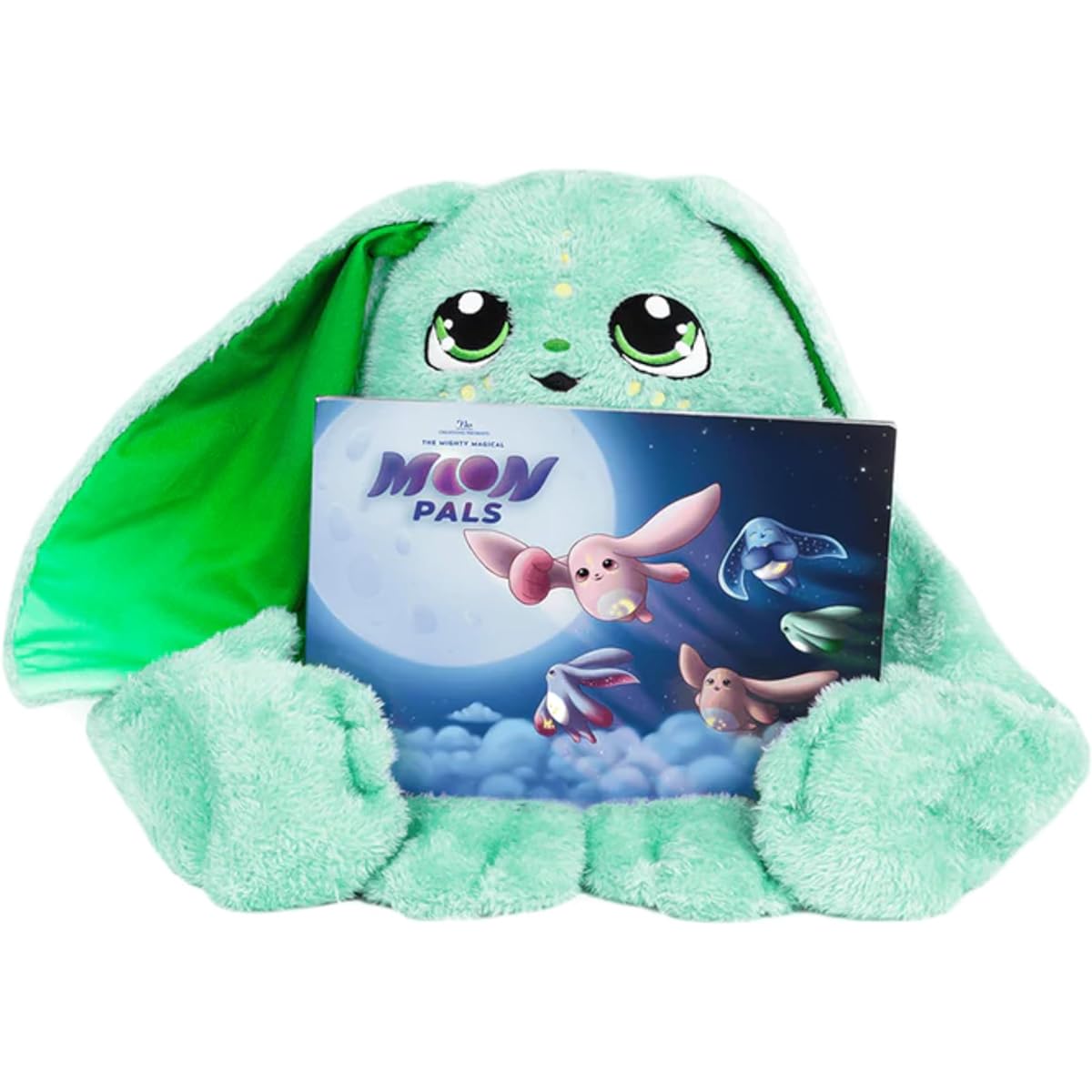 Moon Pals Echo - 22" 5lb Weighted Plush Toy for Anxiety, Deep Sleep & Relaxation, Giant Stuffed Animal, Huggable Weighted Plush Toy, No Smell - Weighted Plush Toy for Adults & Kids (Green)