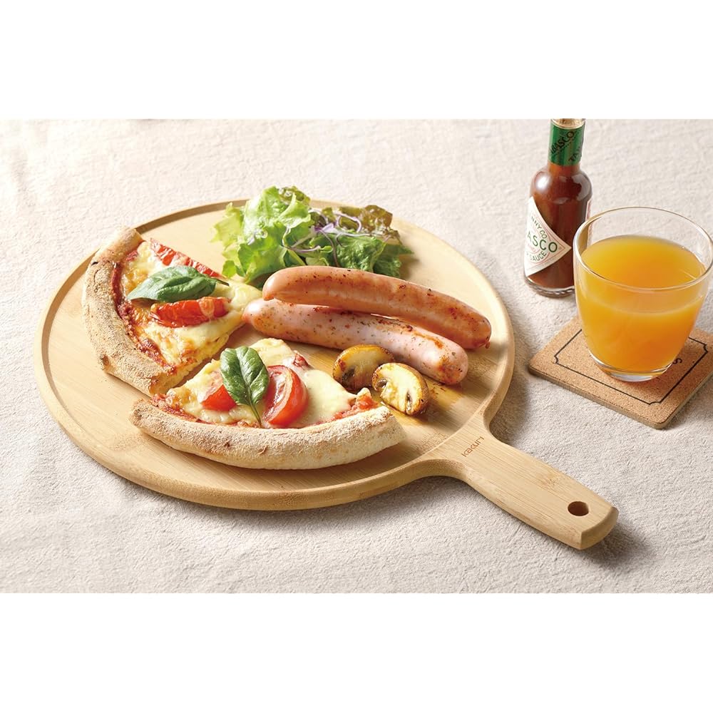 KAKURI Bamboo Lunch Plate Cutting Board Reversible Cutting Board Outdoor with Border and Handle