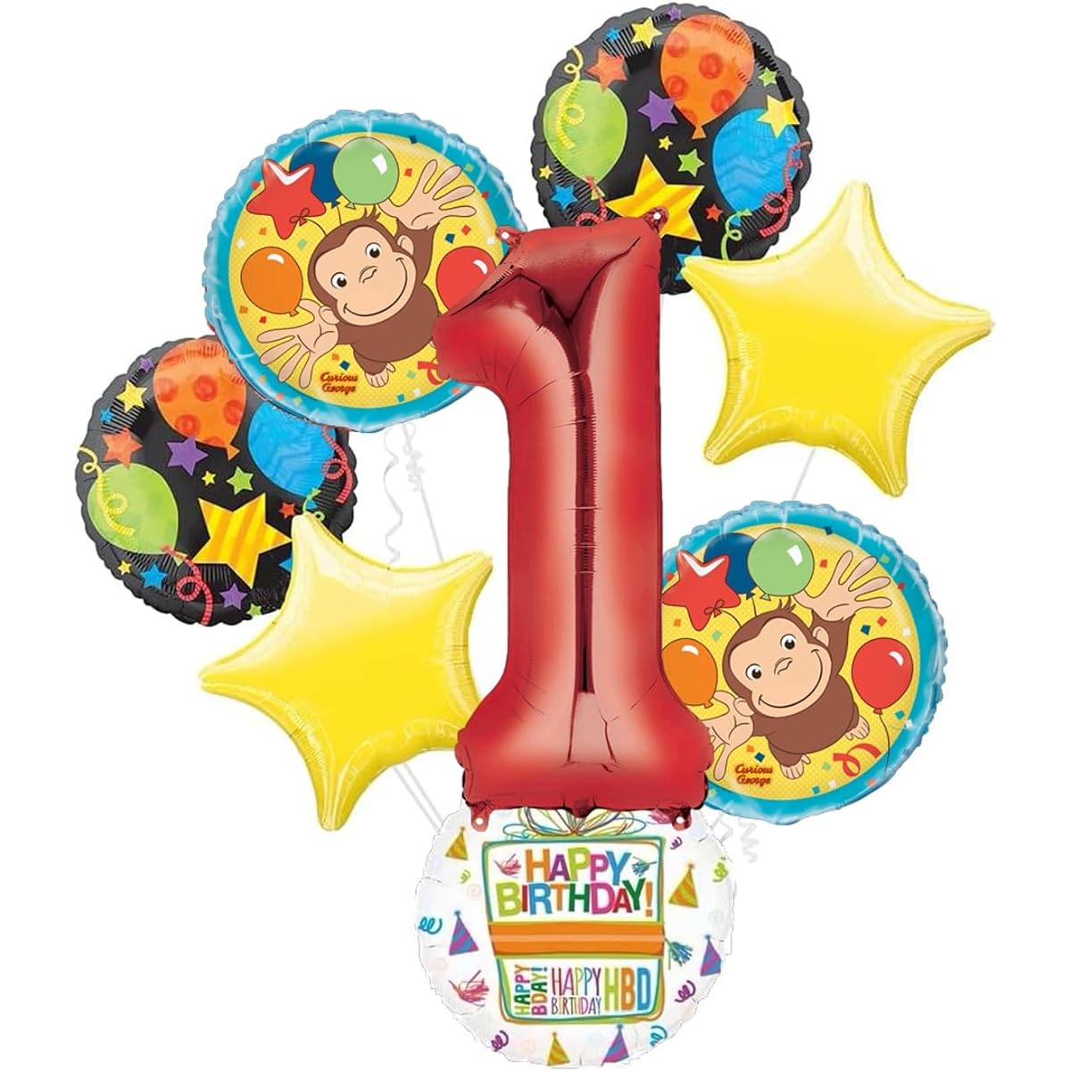 Curious George 1st Birthday Party Supplies Balloon Bouquet Decoration