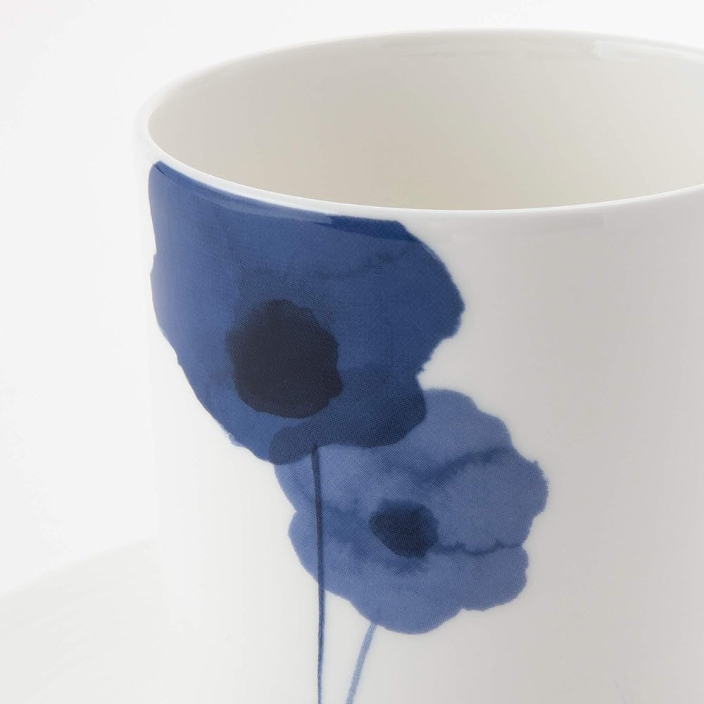 NARUMI Dinnerware Set, Spring Field, Blue Anemone, Set for 2, 6 Pieces, Microwave Warming, Dishwasher Safe, Made in Japan, Gift Box Included 52188-23246