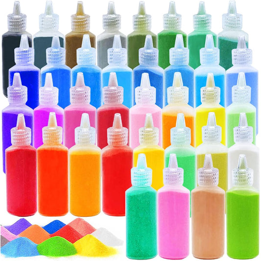 Art Sand 1.2oz DIY Art & Craft Kit 36 Colors Sand Kit Scenic Sand for Kids DIY Sand Painting Wedding Decoration Sand Bottle
