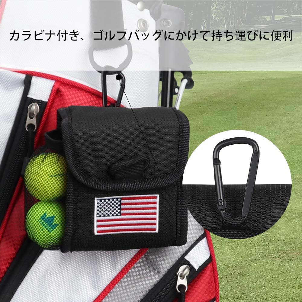 Golf Laser Distance Meter Case, Soft Case, Range Finder Storage Case, Distance Meter Holder, Meter Storage Bag, Ball Storage, Mesh Bag Included, Convenient to Carry, Carabiner Included, Lightweight, Black