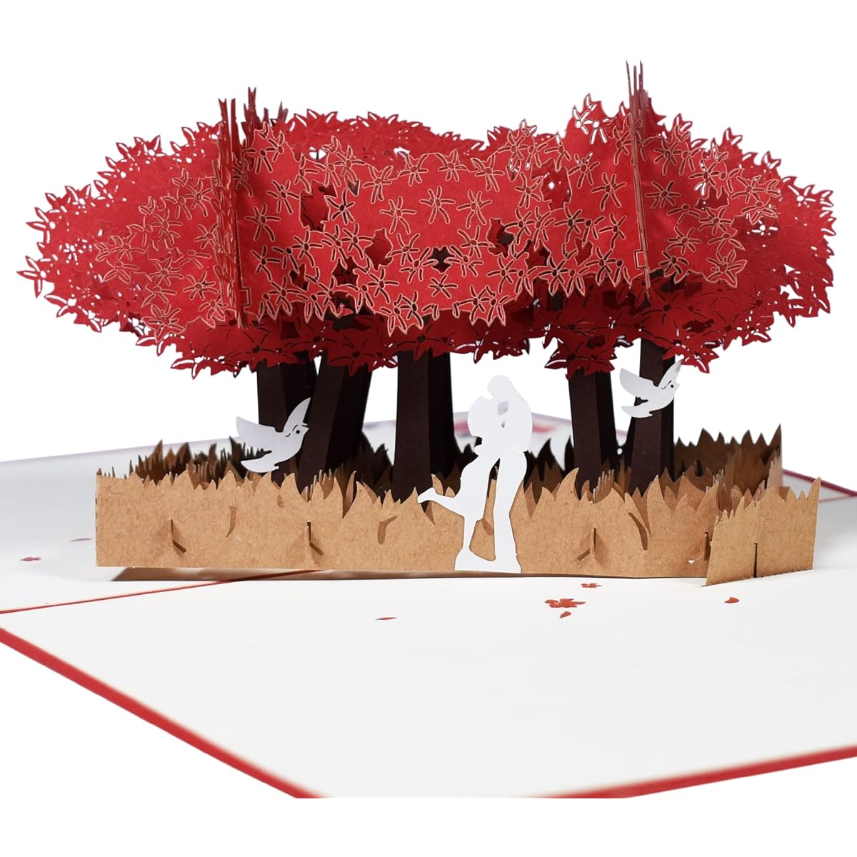 Magic Ants Pop Up Love Cards 3D Greeting Cards Floral Kiss Couple Valentine's Day Cards Anniversary Cards Wife Husband Romance Cards Wedding Cards