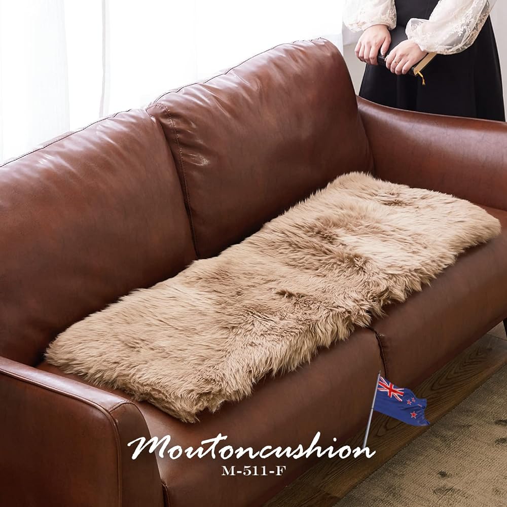 Mouton long cushion M-511-F approx. 38 x 120cm WH・240619317