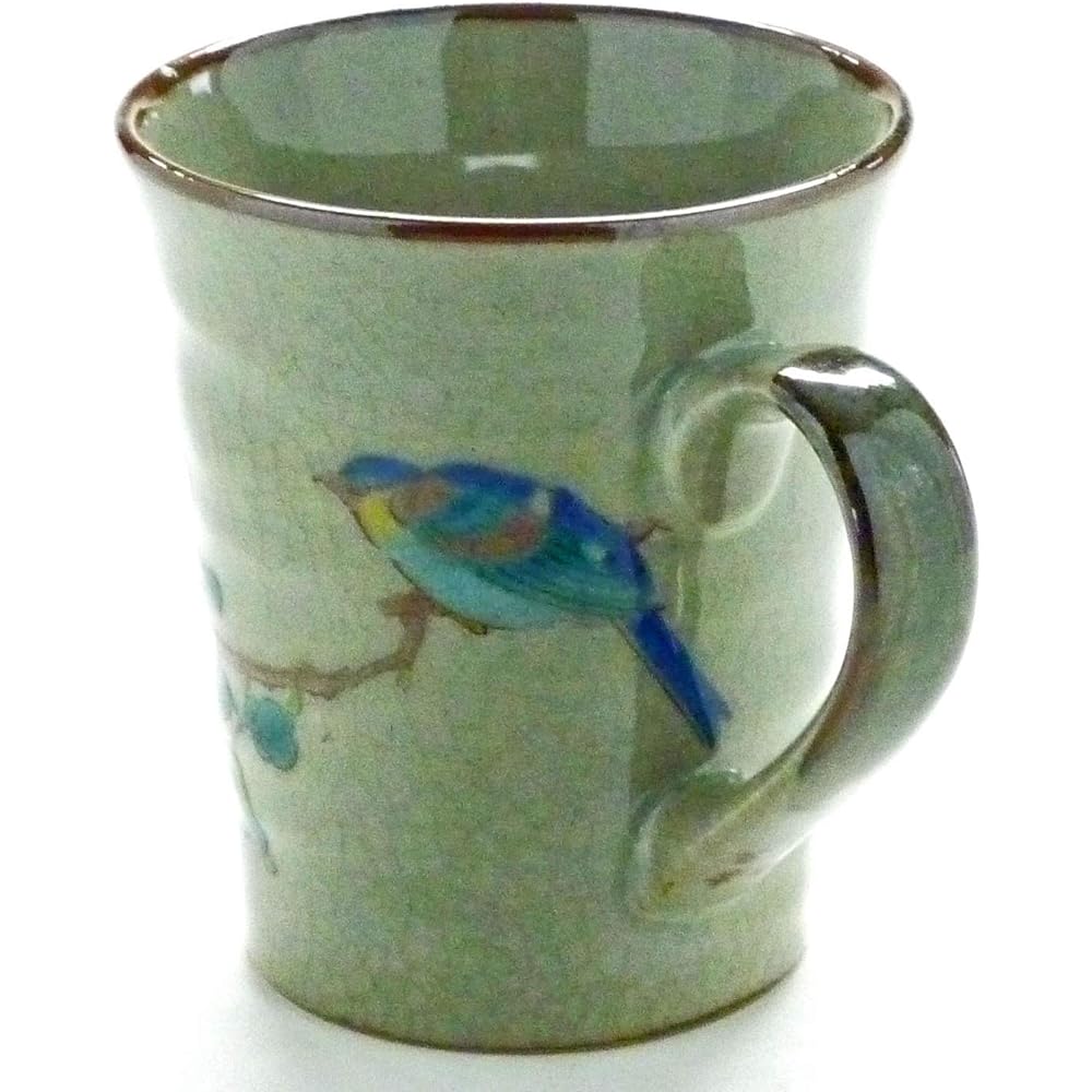 Kutani ware [Mug] Golden thread plum and bird [Back picture]