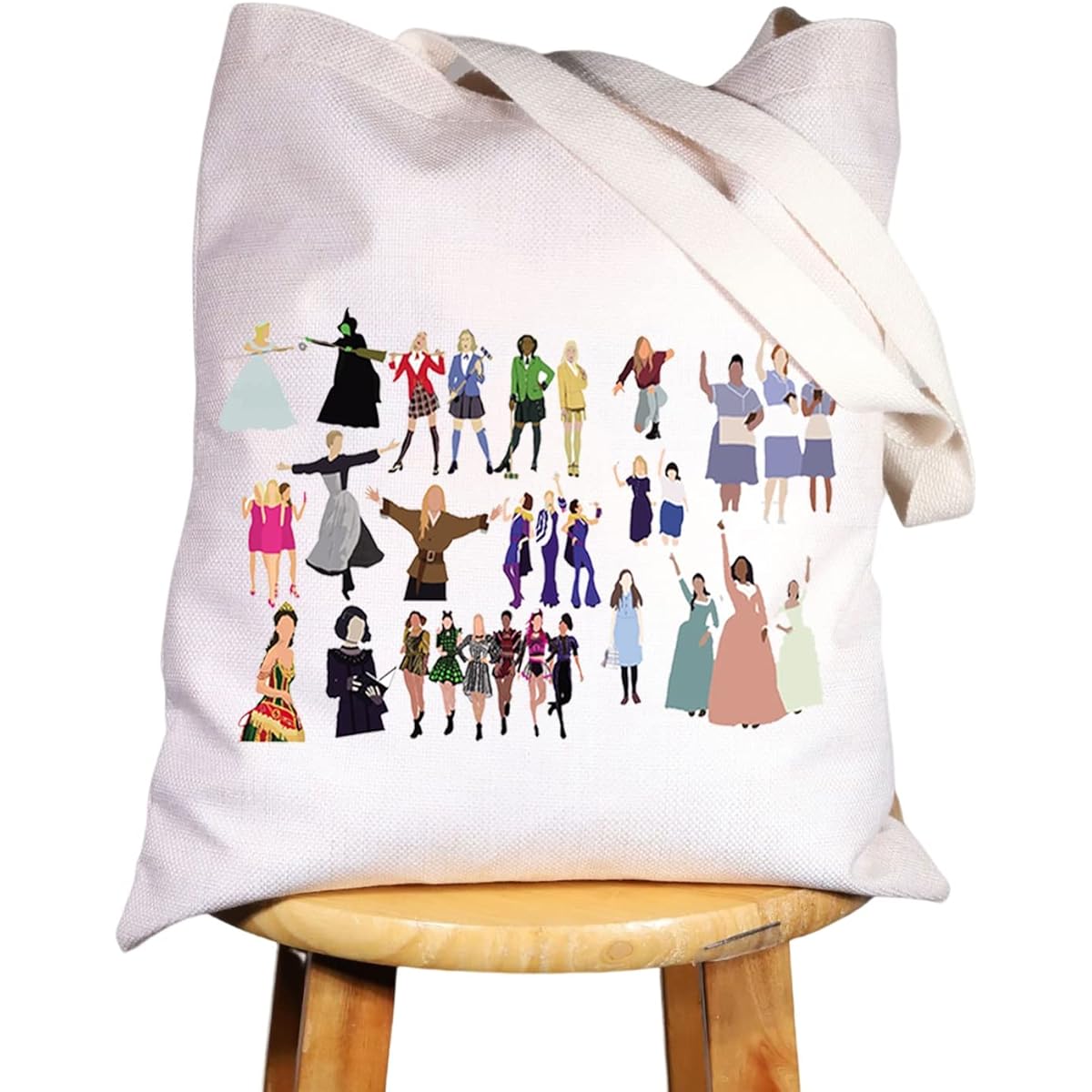 BWWKTOP Broadway Musical Character Broadway Musical Tote Bag Musical Theater Fan Gift Broadway Musical Cosmetic Makeup Bag