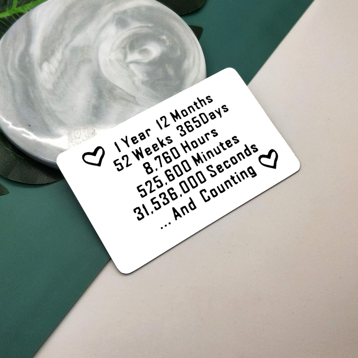 Happy Anniversary Jewelry for Boyfriend and Girlfriend 1st Anniversary Card Gift Paper Wedding Anniversary Metal Wallet Insert Card Couple First Wedding Anniversary Jewelry Couple Gift